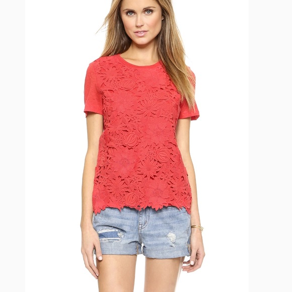 Tory Burch Tops - Tory Burch Katama Embroidered floral tee